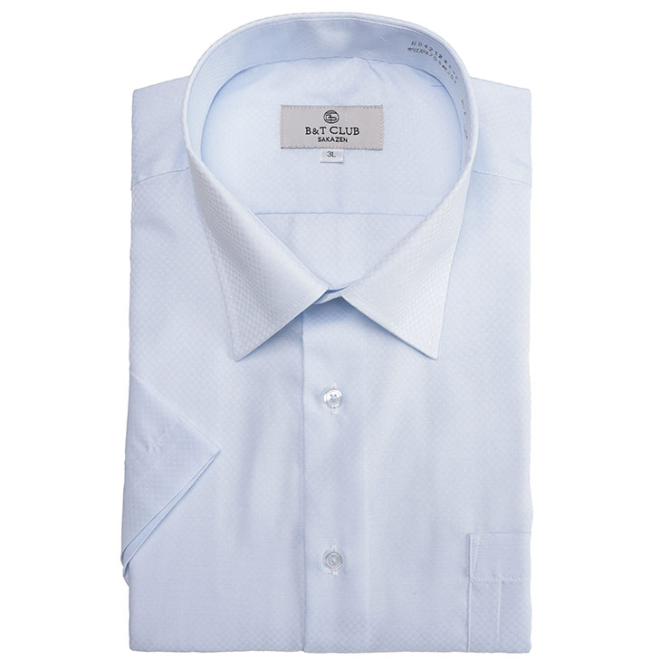 【最大20,000円オフクーポン配布中】 B＆T CLUB (ビーアンドティークラブ) 形態安定 ワイドカラー 半袖 ワイシャツ RELAXBODY HB4212KR 大きいサイズ メンズ ビジネス ワイシャツ 半袖 ノーアイロン 柄 ビジネスシャツ