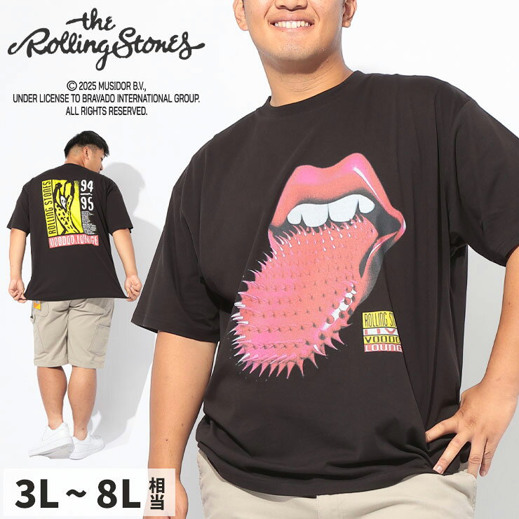 乐天商城 - SAKAZEN (サカゼン) THE ROLLING STONES プリント クルーネック 半袖 Tシャツ BTTS2518 大きいサイズ メンズ トップス Tシャツ コットン プリント 春 夏
