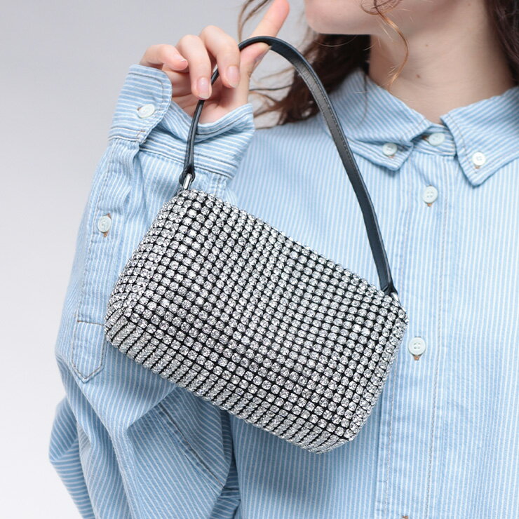 樂天商城 - アレキサンダーワン alexanderwang HEIRESS ラインストーン メッシュ ポーチ ミディアム AWL2019P0813J ブランド レディース バッグ 鞄 コンパクト sale_8_a