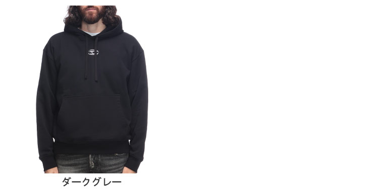 ディーゼル DIESEL オーバルD メタルロゴ ルーズフィット プルオーバー パーカー D...