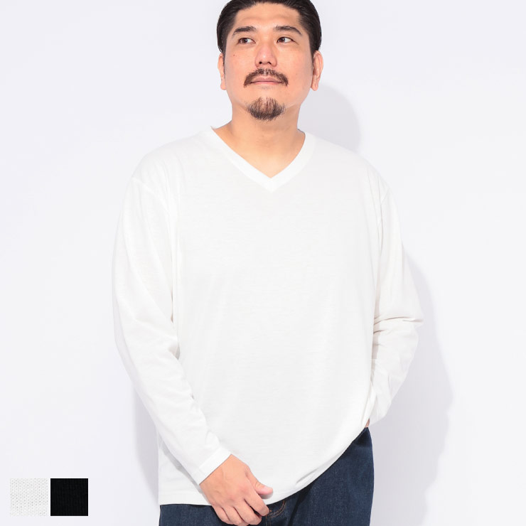 乐天商城 - B＆T CLUB (ビーアンドティークラブ) オールマイTシャツ+GUARD 汗染み軽減 Vネック 長袖 Tシャツ SZ25014 大きいサイズ メンズ トップス Tシャツ 長袖 ロンT 厚手 タフ