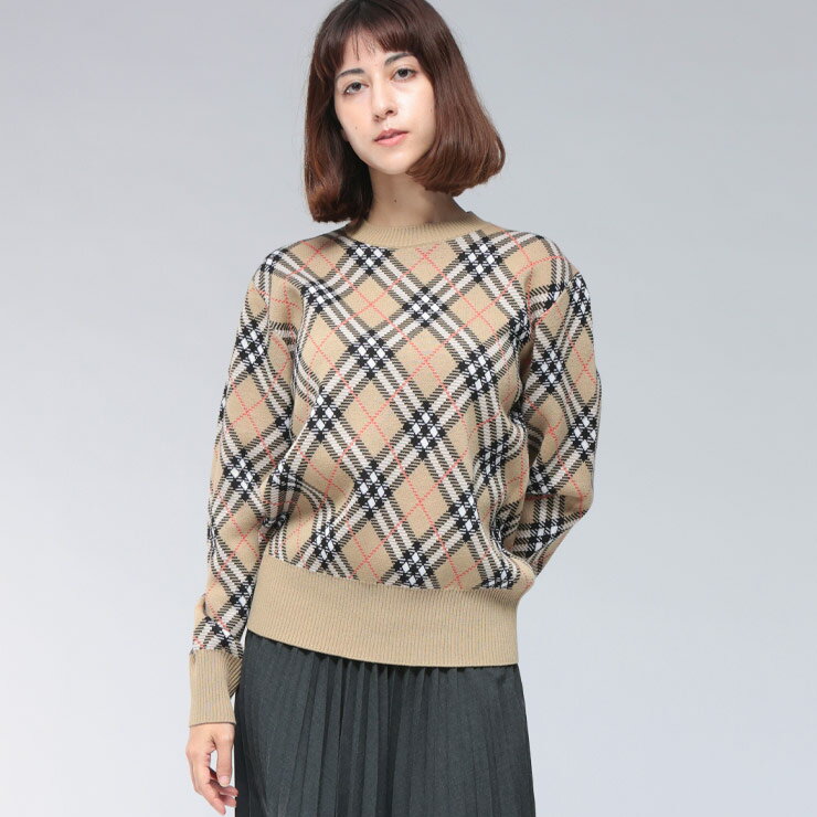 バーバリー BURBERRY エンブロイダード チェック クルーネック ウール セーター BBL8110514 ブランド レディース トップス セーター ニット...