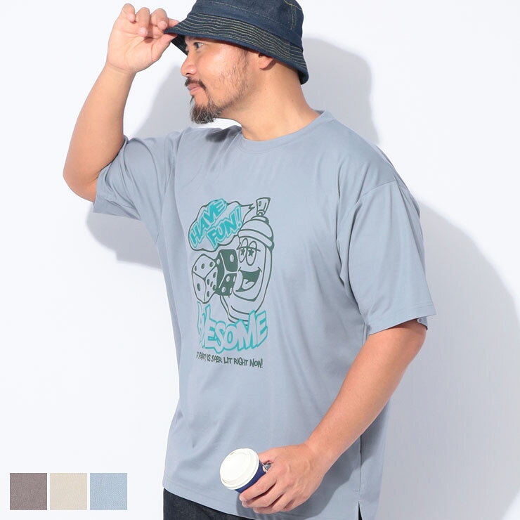PIMLICO (ピムリコ)  ポンチ ダイスプリント クルーネック 半袖 Tシャツ 6546441Z 大きいサイズ メンズ トップス Tシャツ プリント ゆったり 春 夏