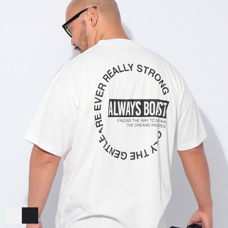 乐天商城 - B＆T CLUB (ビーアンドティークラブ) ワンポイント＆バックプリント Vネック 半袖 Tシャツ SZ25013D 大きいサイズ メンズ トップス Tシャツ プリント ゆったり 春 夏