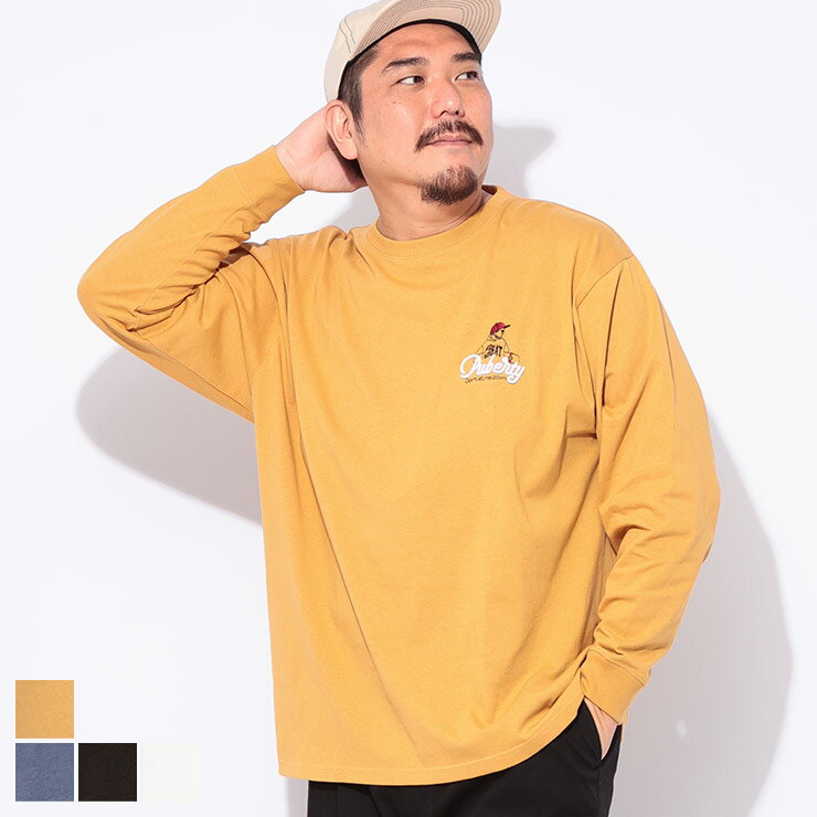 乐天商城 - B＆T CLUB (ビーアンドティークラブ) オジー ブラシ刺繍 クルーネック 長袖 Tシャツ ZM2597141T 大きいサイズ メンズ トップス Tシャツ ロンT コットン 天竺 おしゃれ
