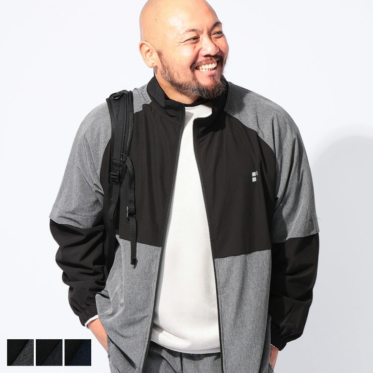 乐天商城 - EXCELLENT FINE (エクセレントファイン) ストレッチクロス 切り替え フルジップ スタンド ジャケット BTTS2571 大きいサイズ メンズ アウター ジャケット ブルゾン スポーツ トレーニング