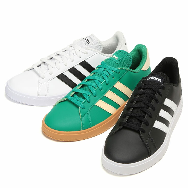adidas (アディダス) スリーストライプ ローカットスニーカー GRANDCOURT BASE 2.0 U LIT50 大きいサイズ メンズ シューズ 靴 スニーカー タウンユース デイリーユース