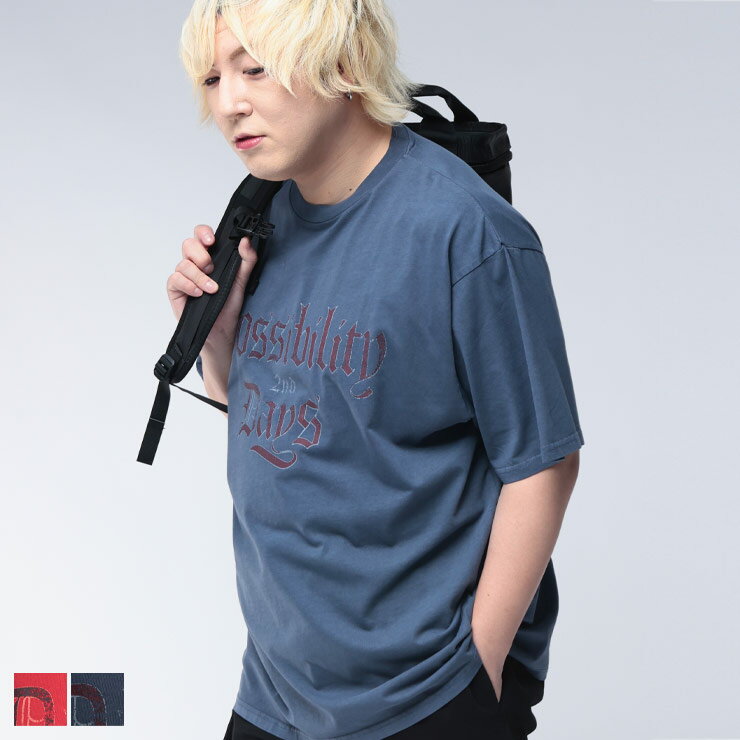 乐天商城 - B＆T CLUB (ビーアンドティークラブ) ピグメント加工 イングリッシュロゴプリント クルーネック 半袖 Tシャツ BTTS2593 大きいサイズ メンズ トップス Tシャツ 半袖 TEE プリントT