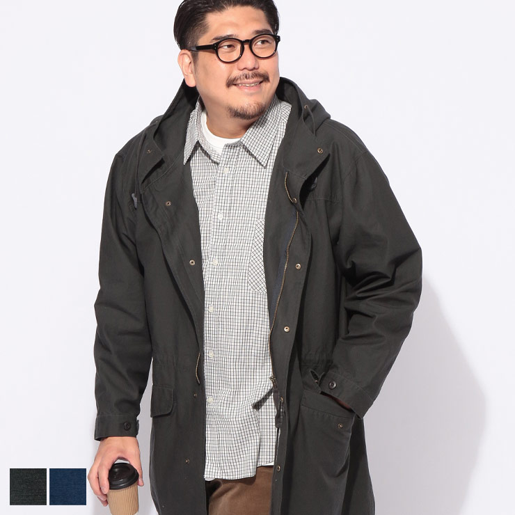 Mod's Coat - PIMLICO (ピムリコ) フード付き フルジップ モッズコート SZ25500 大きいサイズ メンズ アウター コート モッズコート ロング ミリタリー シック