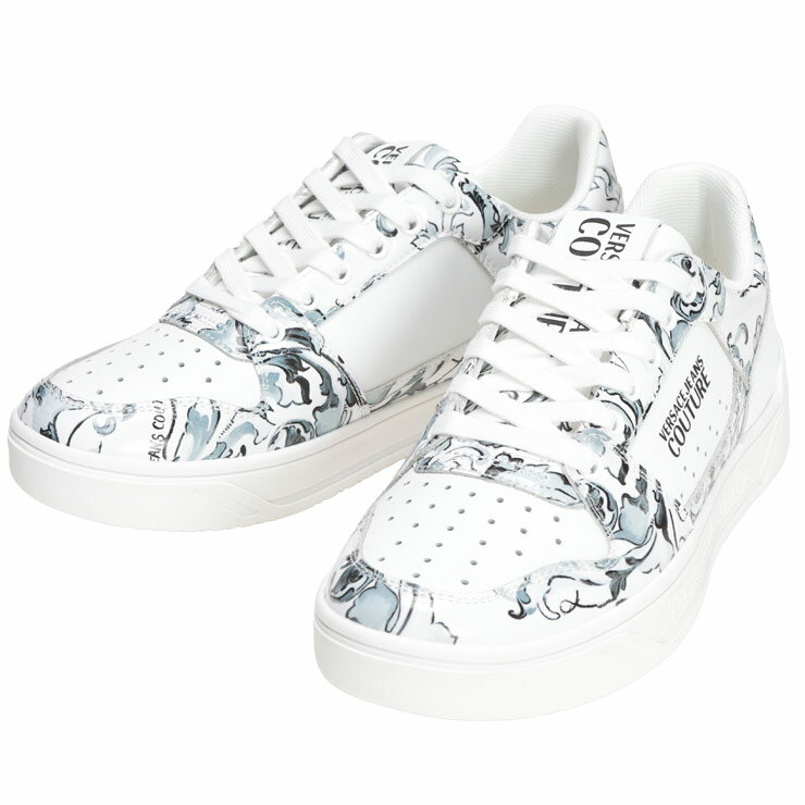 【最大20,000円OFFクーポン配布中】 ヴェルサーチェ ジーンズ クチュール スニーカー 靴 VERSACE JEANS COUTURE メンズ ロゴ プリント レースアップスニーカー ローカット VC79YA3SJ4 ブランド シンプル カジュアル sale_4_a