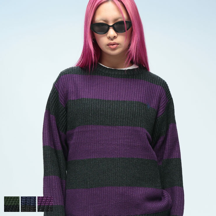 Crew Neck - U.S. POLO ASSN. ユーエスポロアッスン セーター ワンポイント ボーダー クルーネック ニット PLM53405 メンズ 男性 トップス ニット リブニット 秋 冬