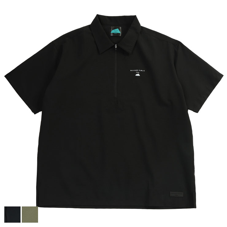 乐天商城 - 【完全別注 L LL】SALVAGE PUBLIC Kolepa サルベージパブリックコレパ 半袖 ポロシャツ L LL 大きいサイズ メンズ ドライメッシュ ハーフジップ Half-Zip Polo S/S L-LL メンズ ゴルフ トップス ハワイ 機能性 ブラック カーキ
