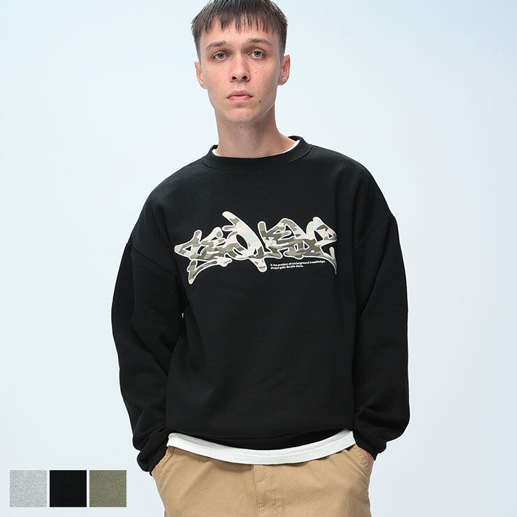 樂天商城 - SEQUENZ (シークエンズ) 裏起毛 迷彩ロゴ スウェット トレーナー T25770007 メンズ 男性 トップス トレーナー プルオーバー クルーネック 秋 冬