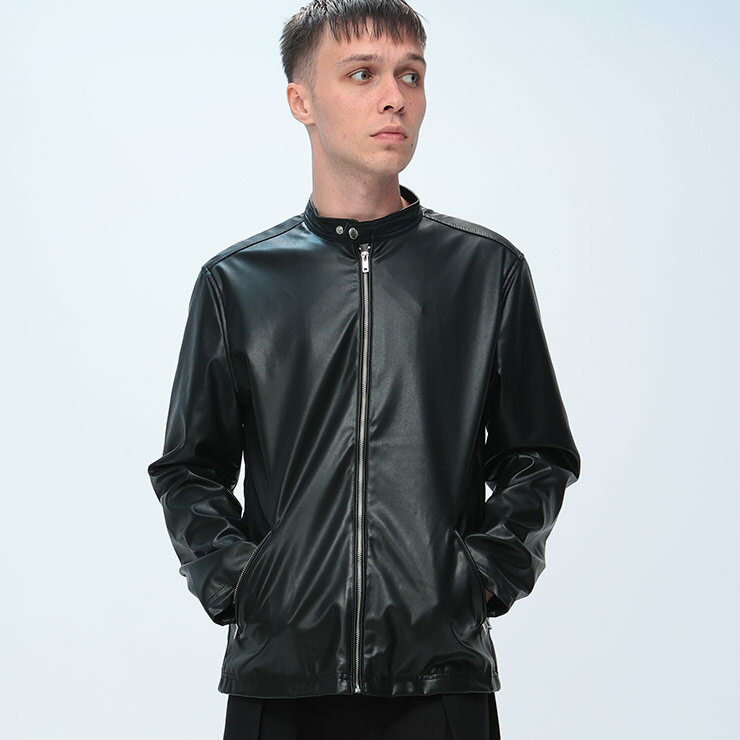 乐天商城 - S＆SONS (エスアンドサンズ) 合成皮革 シングル フルジップ ジャケット 2533425 メンズ 男性 トップス アウター ジャケット ライダース ジップ 秋 冬