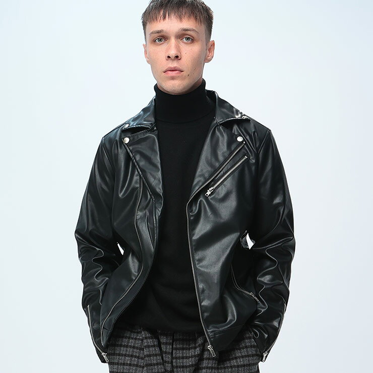 乐天商城 - S＆SONS (エスアンドサンズ) 合成皮革 フルジップ ジャケット 2533426 メンズ 男性 トップス アウター ジャケット ライダース 襟付き ジップ 秋 冬