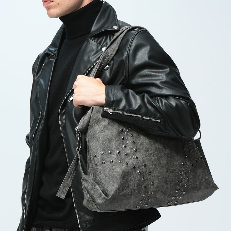 WOODENDOLL (ウッディンドール) スタッズ ボストンバッグ WD25AW043 メンズ 男性 レディース 女性 バッグ 肩掛け 総柄 ジップ