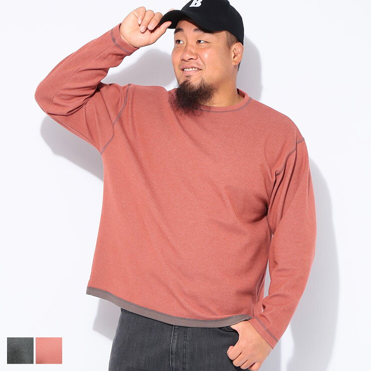 乐天商城 - B＆T CLUB (ビーアンドティークラブ) 快ラクWEAR　鹿の子 Wフェイス 裏使い クルーネック 長袖Tシャツ 9752878 大きいサイズ メンズ トップス Tシャツ 長袖 ロンT カットソー