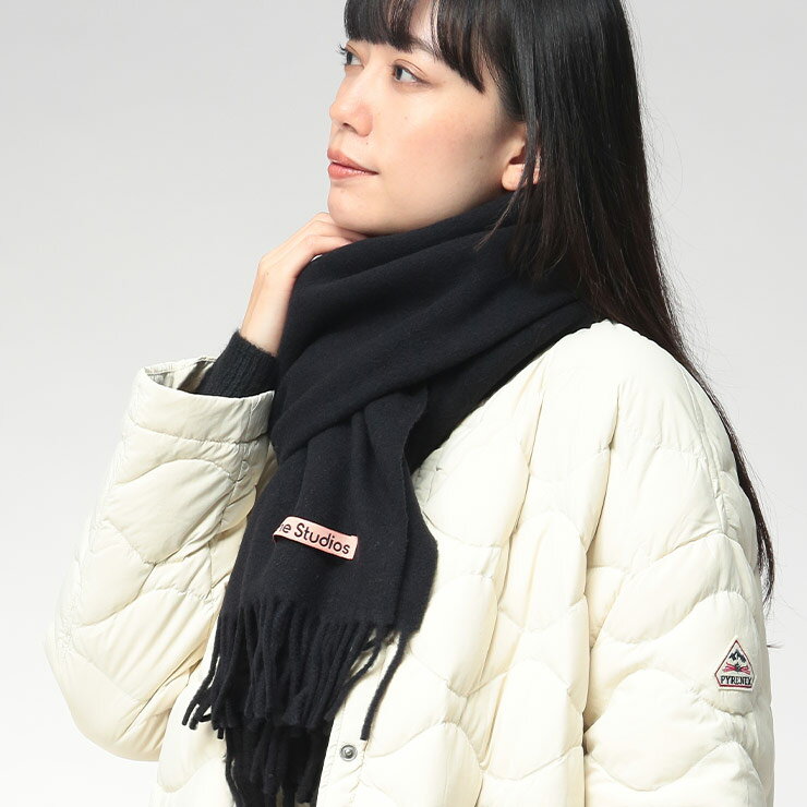 Acne Studios ウールマフラー ストール ブラック イタリア製 アクネ ACNE（アクネ） ACNE STUDIOS アクネストゥディオス マフラー ストール