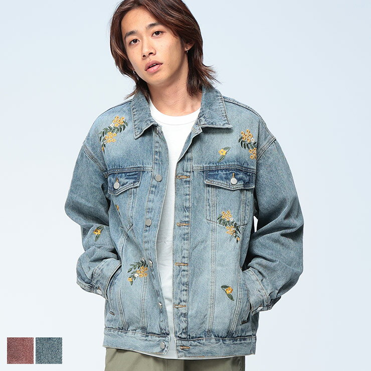 乐天商城 - WOODENDOLL (ウッディンドール) フラワー刺繍 デニム ジャケット WD25AW019 メンズ 男性 トップス アウター ジャケット ブルゾン Gジャン 秋 冬