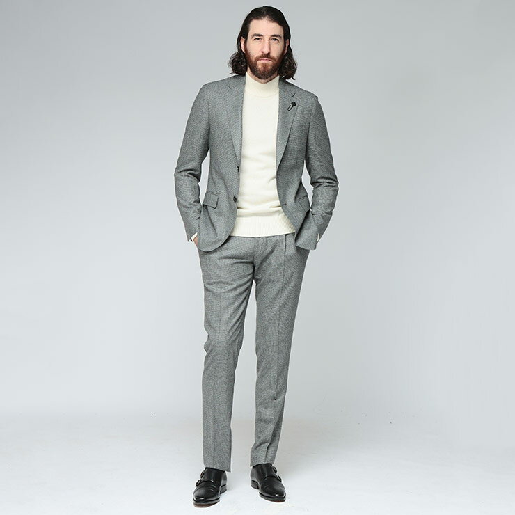 【クーポン利用で20,000円OFF】ラルディーニ スーツ セットアップ LARDINI メンズ シングル 2ツ釦 ワンタック ビジネススーツ カジュアルスーツ...