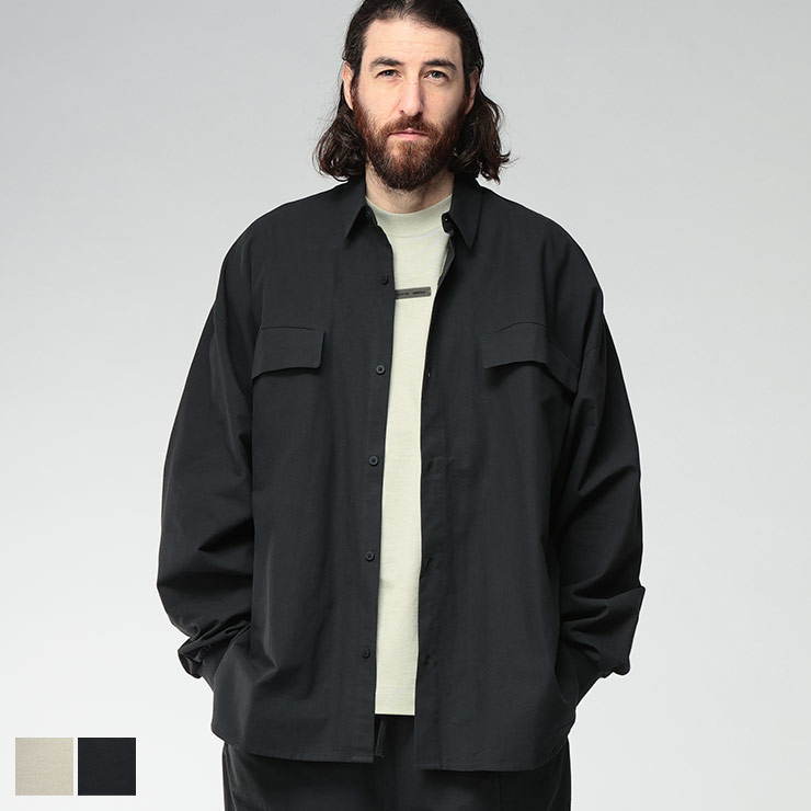 乐天商城 - エフオージーエッセンシャルズ シャツ メンズ FOG ESSENTIALS エッセンシャルズ コットン オーバーサイズ 2ポケット 長袖 オックスフォードシャツ ES186SP2544 ブランド