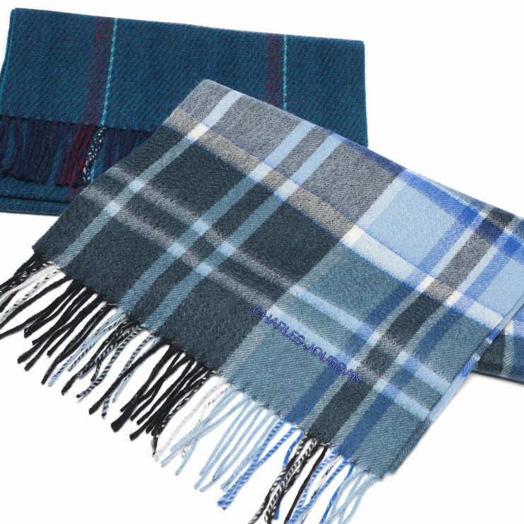 【最大20,000円オフクーポン配布中】 シャルルジョルダン マフラー CHARLES JOURDAN メンズ カシミヤ100％ チェック柄 カシミア ストール フリンジ CJR9865 ブランド プレゼント ギフト クリスマス 誕生日 sale_6_e