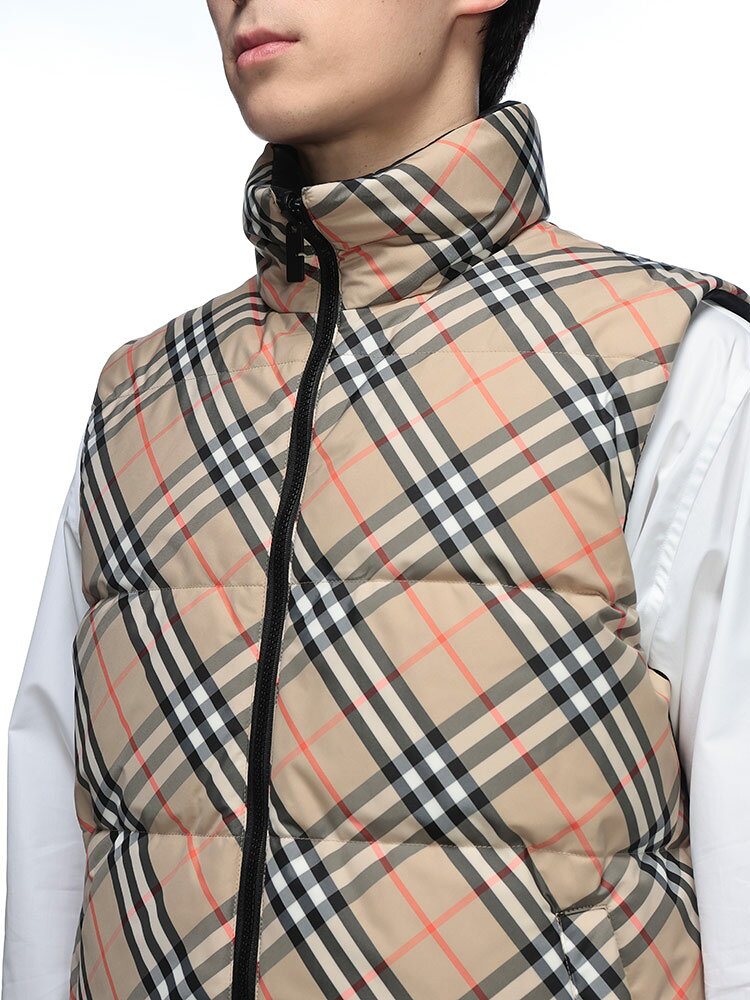 バーバリー ダウン ベスト メンズ BURBERRY ロゴ リバーシブル チェック 無地 ダウンベスト BB8110200 ブラ zenmall-10122211 ゼンオンライン楽天市場店 サンプル画像3