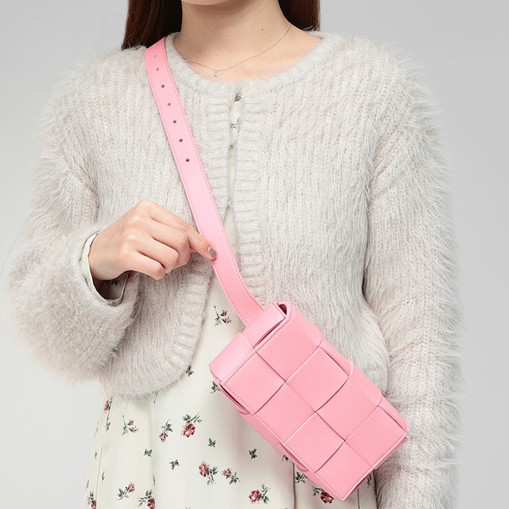ボッテガヴェネタ バッグ レディース BOTTEGA VENETA イントレチャート レザー ベルトバッグ CASSET カセット BVL668572VMAY1 ブランド 鞄 ピンク プレゼント ギフト sale_8_a
