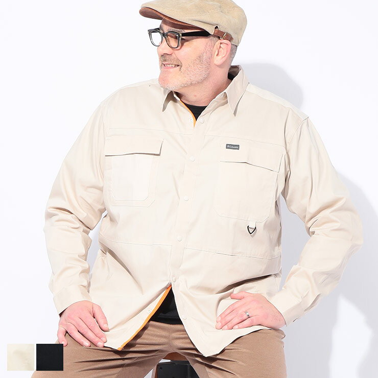 乐天商城 - Columbia (コロンビア) ツイル 長袖 ワークシャツ SHIRT 2120581D22 大きいサイズ メンズ トップス シャツ カジュアルシャツ 無地 ポケット