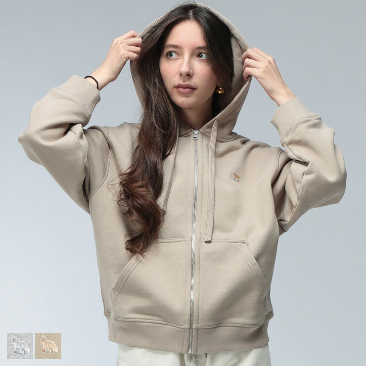【最大20,000円オフクーポン配布中】 メゾンキツネ パーカー レディース Maison Kitsune ベイビー フォックス フルジップ スウェット パーカー KNLMW0702KM0341 ブランド トップス グレー ベージュ sale_8_a