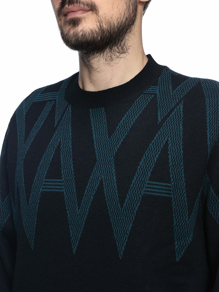 アルマーニ エクスチェンジ ニット メンズ ARMANI EXCHANGE ラウンドロゴ クルーネ...