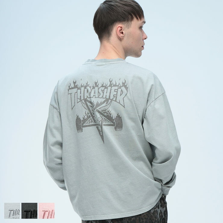 樂天商城 - THRASHER (スラッシャー) バックプリント 長袖 Tシャツ TH26SP05 メンズ 男性 トップス シャツ Tシャツ クルー 長袖 ロンT
