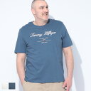 TOMMY HILFIGER (トミーヒルフィガー) スクリプトロゴ レギュラーフィット クルーネック 半袖 Tシャツ MW0MW33691D22 大きいサイズ メンズ トップス Tシャツ 半袖 Tee シンプル スポーツ インナー