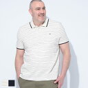TOMMY HILFIGER (トミーヒルフィガー) オックスフォード 細ボーダー レギュラーフィット 半袖 ポロシャツ MW0MW37527D22 大きいサイズ メンズ トップス ポロシャツ 半袖 シンプル クールビズ
