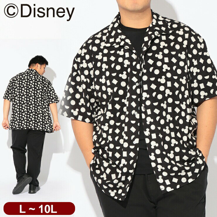 乐天商城 - Disney (ディズニー) ディズニー / シャツ 半袖 メンズ 大きいサイズ 『ミッキー』 デザインシャツ アイコン 総柄 オープンカラー アロハシャツ サカゼン80周年記念 オリジナルデザイン 152105554 DISNEY Mickey デザイン プリントシャツ