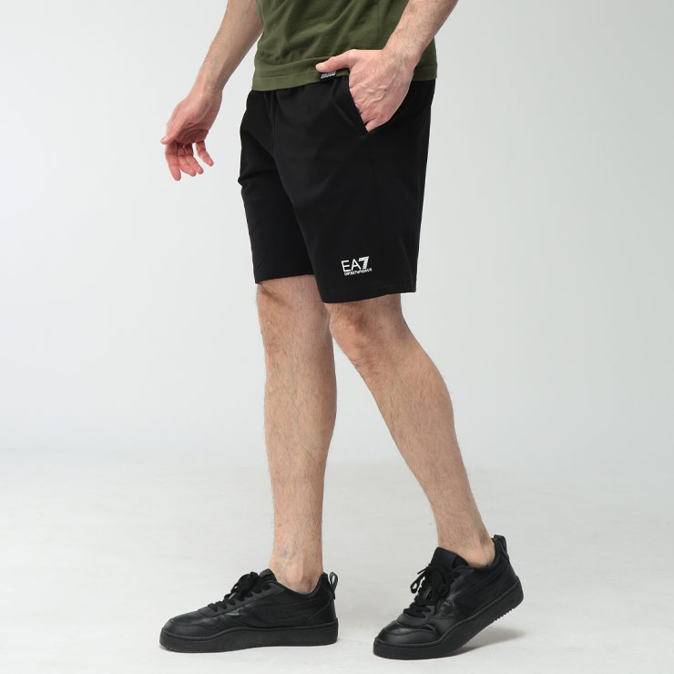 樂天商城 - エンポリオアルマーニ メンズ パンツ EMPORIO ARMANI ロゴ ウエストコード ショーツ スウェット ショートパンツ EA78NPS65PJVRZ ブランド ボトムス ブラック sale_3_a