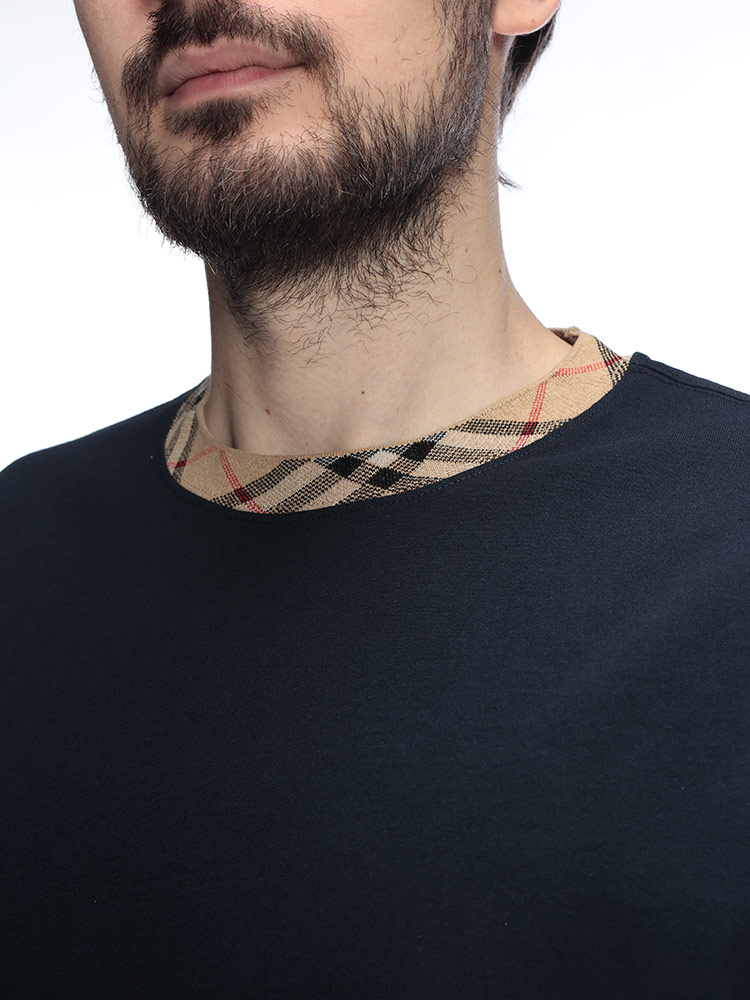 バーバリー メンズ Tシャツ 半袖 BURBERRY チェック切り替え クルーネック コットン BB81189591 ブランド zenmall-10122949 ゼンオンライン楽天市場店 サンプル画像3