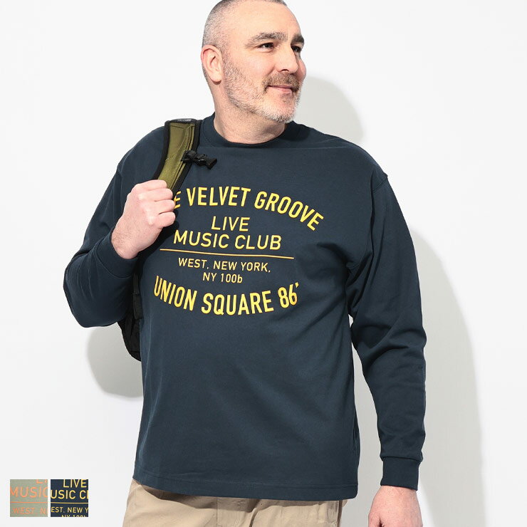 乐天商城 - B＆T CLUB (ビーアンドティークラブ) Tシャツ 長袖 メンズ 大きいサイズ ヘビー天竺 綿100％ カレッジプリント クルーネック BTTS26012 トップス プリント タフ コットン ロンT