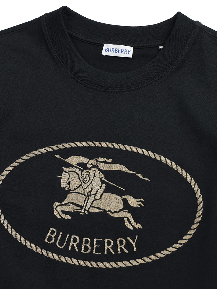 バーバリー レディース Tシャツ 半袖 BURBERRY ロゴ 刺繍 ナイトスタンプ クルーネック BBL81116581 ブラ zenmall-10123042 ゼンオンライン楽天市場店 サンプル画像3