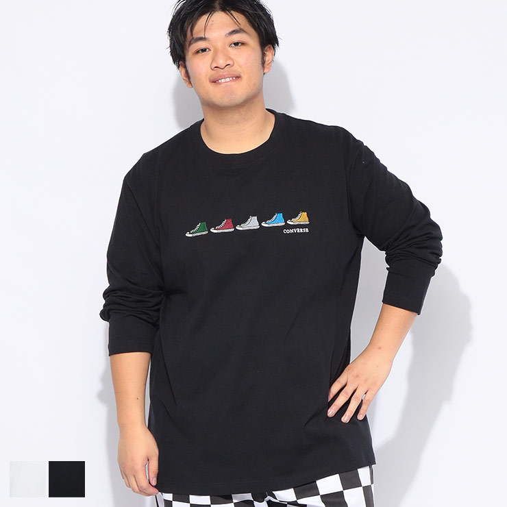 樂天商城 - CONVERSE (コンバース) Tシャツ 長袖 メンズ 大きいサイズ シューズ刺繍 クルーネック カットソー 61604100 トップス ロンT コットン