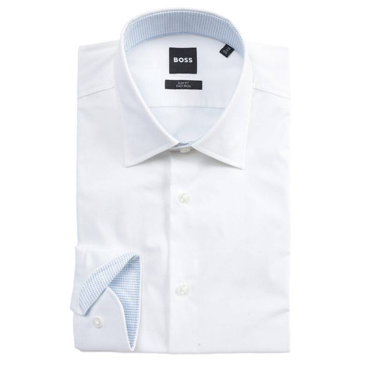 Wide Collar - ヒューゴボス メンズ ドレスシャツ 長袖 HUGO BOSS イージーアイロン ストレッチ ワイドカラー ビジネス シャツ SLIMFIT スリムフィット HB50555668 ブランド トップス ワイシャツ sale_1_c