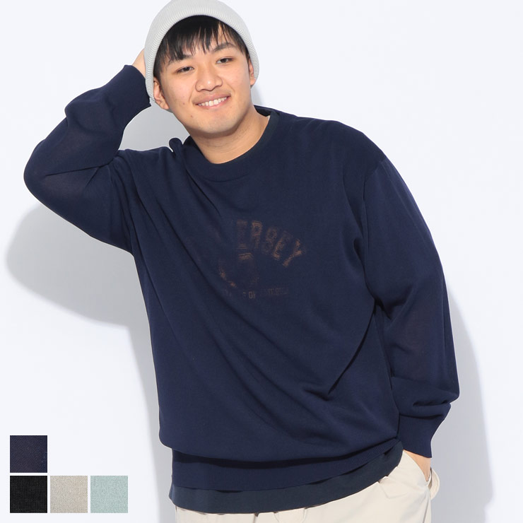 乐天商城 - B＆T CLUB (ビーアンドティークラブ) セーター 長袖 メンズ 大きいサイズ 12G 天竺編み リネンライク クルーネック ニット 6631031Z トップス プルオーバー 春