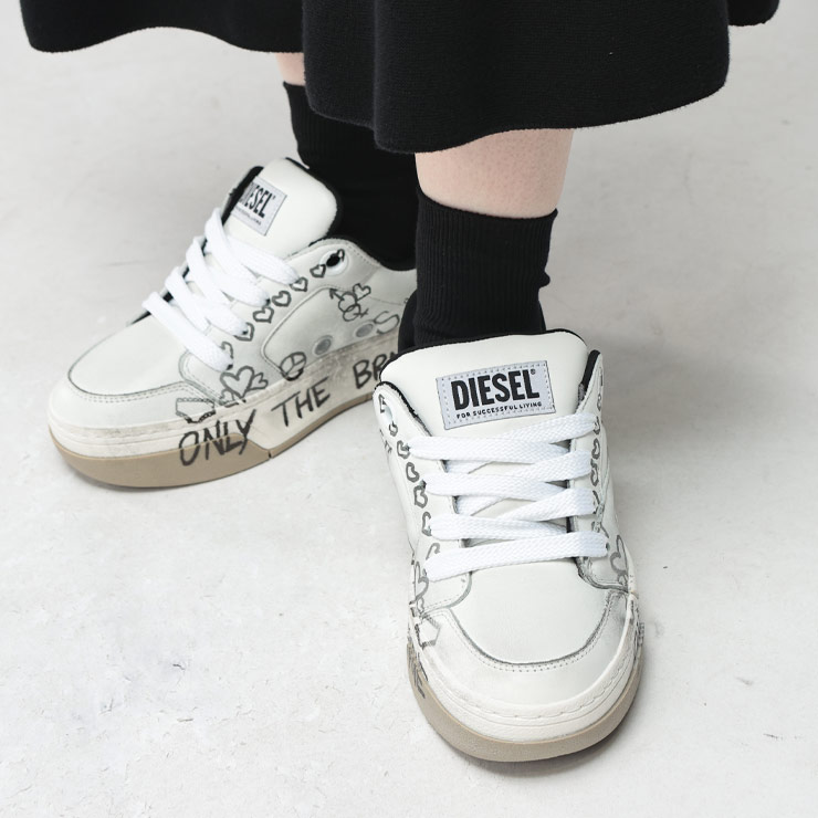 ディーゼル レディース スニーカー DIESEL D-OLLIE グラフィックプリント シューズ DSLY03795P7484 ブランド 靴 ローカット 厚底スニーカー sale_8_a