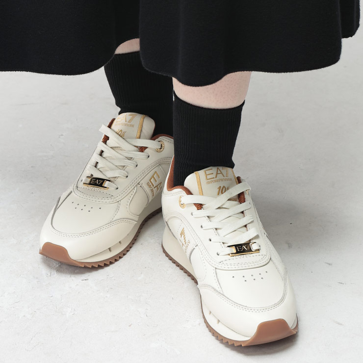 樂天商城 - エンポリオアルマーニ レディース スニーカー EMPORIO ARMANI 10th anniversary ローカット シューズ EA7LX648AF15588 ブランド 靴 レースアップ レザースニーカー sale_8_a