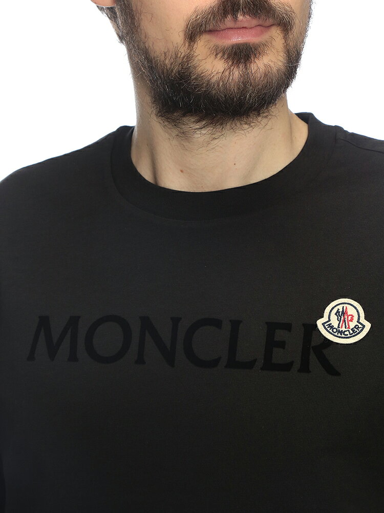 モンクレール MONCLER メンズ Tシャツ 長袖 ロゴ＆ワッペン クルーネック カットソー MC8D0000989AYY ブランド トップス ロンT コットン 春