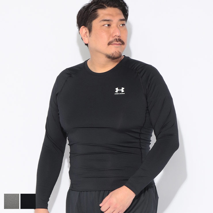 乐天商城 - UNDER ARMOUR (アンダーアーマー) Tシャツ 長袖 メンズ 大きいサイズ heatgear COMPRESSION UPF40 胸ロゴ クルーネック 1361524 トップス カットソー スポーツ トレーニング 春 夏