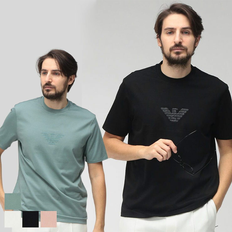 エンポリオアルマーニ EMPORIO ARMANI メンズ Tシャツ 半袖 フロントロゴ クルーネック カットソー EAEM4583AF13669 ブランド トップス コットン 春 夏 sale_1_a