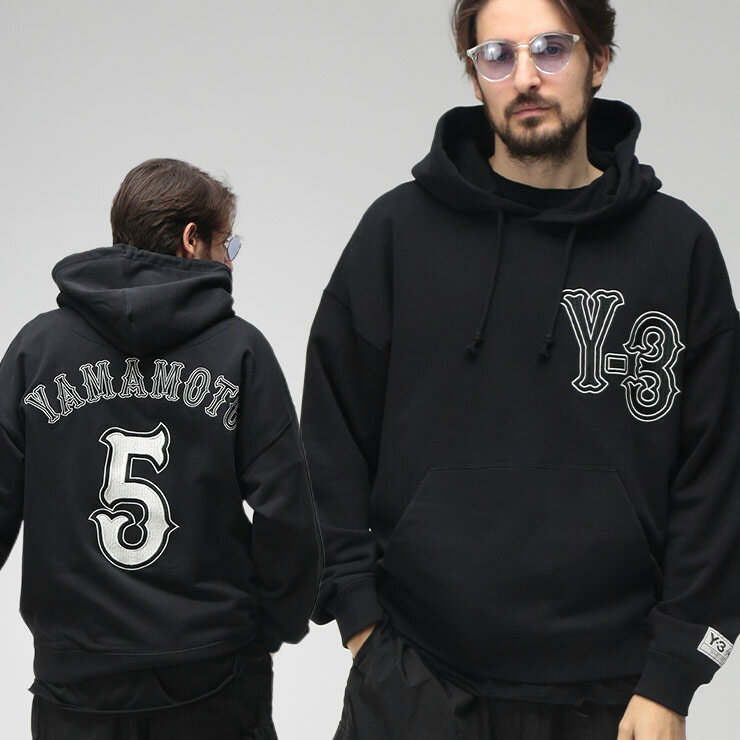 Y-3 スウェット プルオーバー パーカー 3ストライプ ロゴ BLACK 春夏 Y-3 (ワイスリー) メンズ パーカー 長袖 ロゴ スリーストライプ
