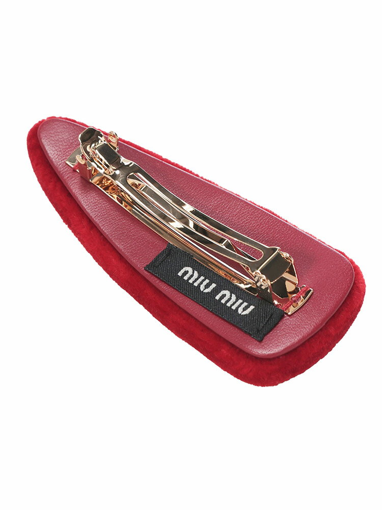 MIU MIU (ミュウミュウ) レディース ヘアクリップ ロゴ ベルベット ヘアピン MIU5IF092068 ブランド アクセサリー クリップ ギフト