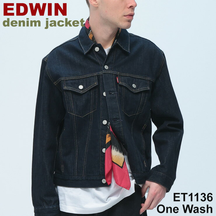 EDWIN (エドウィン) デニムジャケット Gジャン ポケット デニム ジャケット アウター ET1136100 OneWash